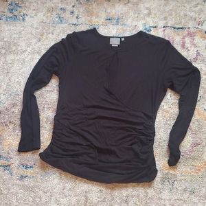 Faux wrap knit top